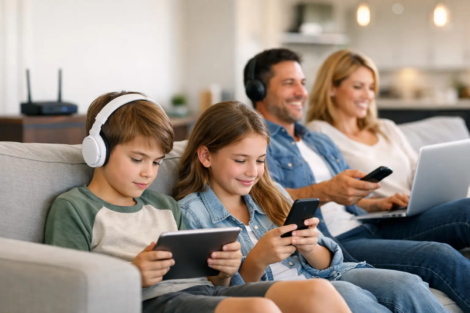 Family Streaming Household Internet Example